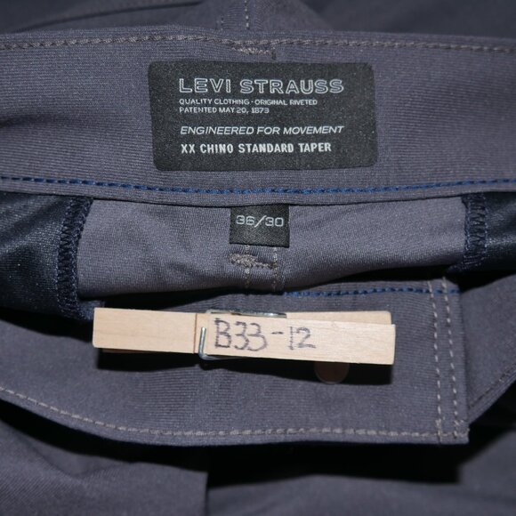 Levi's XX Chino Standard Tech Men's Pants 36x30 Performance Stretch Gray - Picture 4 of 12